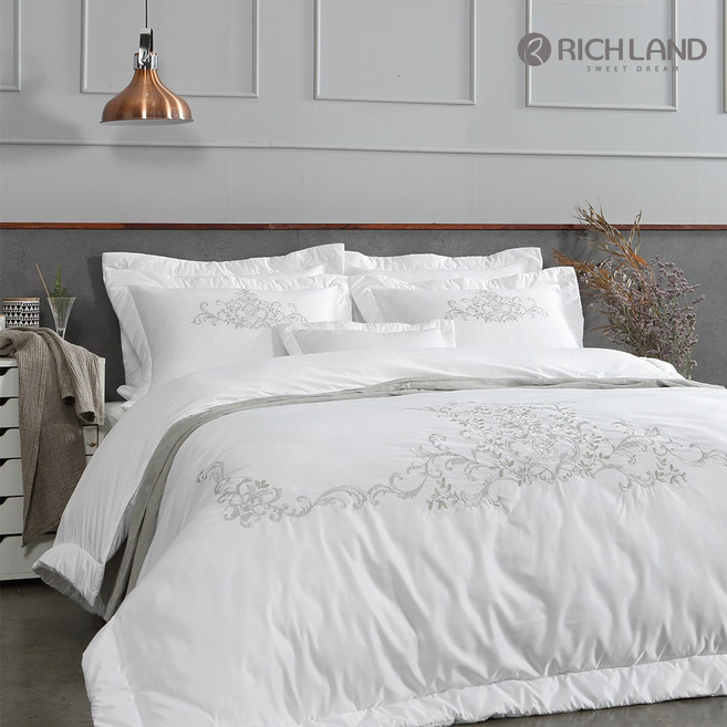리치랜드 RL 호텔베딩 피렌체 자수 알러지케어 - 매트커버 사계절이불 패드세트Q 도봉이불