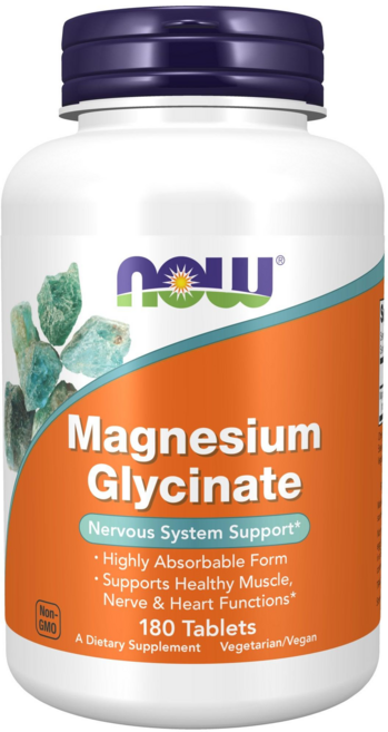 NOW Foods 甘氨酸鎂錠, 180顆, 1罐