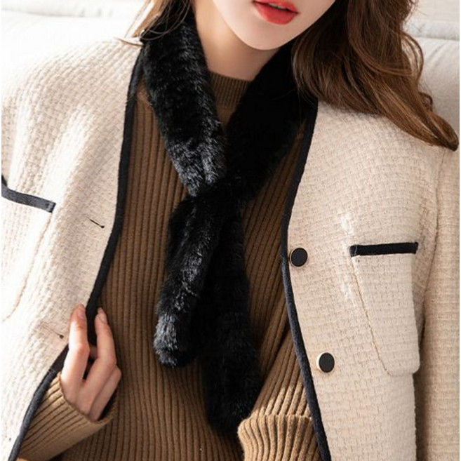 밍크 쁘띠 천연 털 목도리 부드러운 선물 머플러