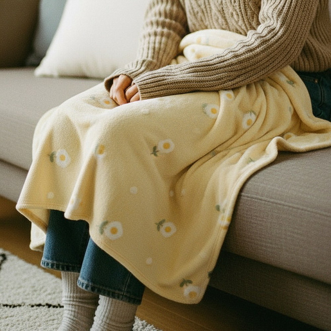 시즈니즈 휴대용 극세사 무릎 담요