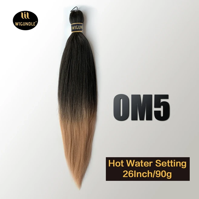 Kanekalon 26 인치 물 세트 Pre Stretched Jumbo Braiding Hair Box 트위스트 브레이드 여성용 합성 헤어, 01 26인치, 02 1 개/세트, 07 OM5