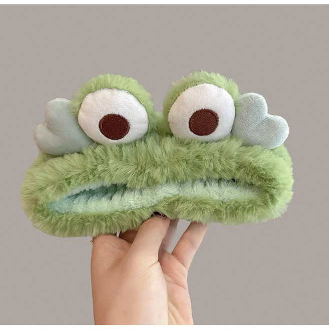 귀여운 동물 캐릭터 세안밴드 클렌징 머리띠 1+1, 2개, 개구리(그린)