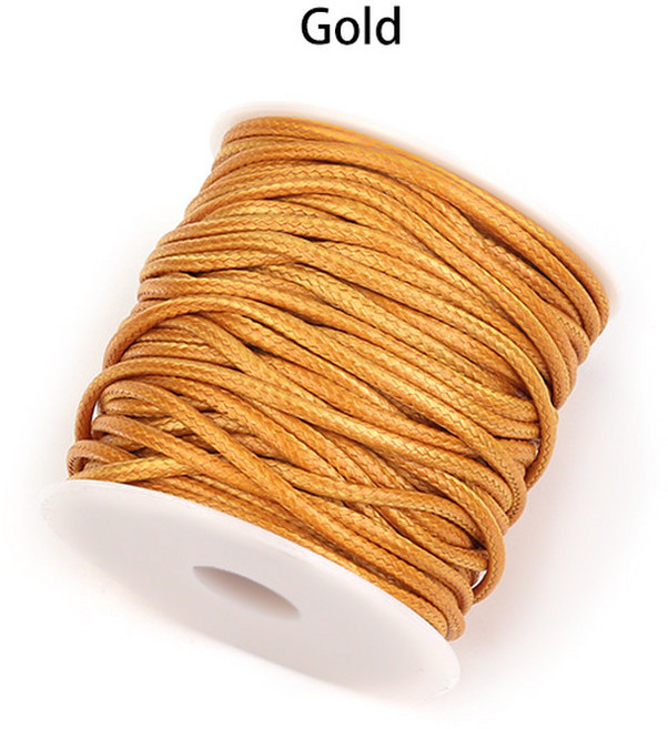 한국 10 롤 야드 로프 스트링 팔찌용 스레드 왁스 DIY 0.5mm-2mm 코드 당 코튼 스트랩 비드 주얼리용 목걸이, 0.5mm, gold, 1개