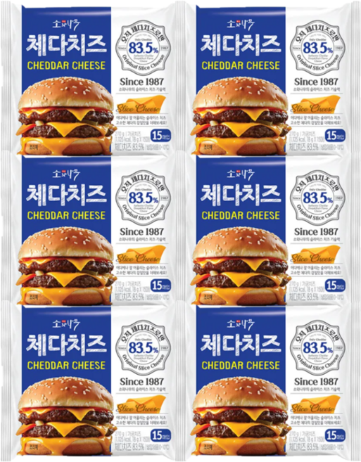 동원 소와나무 체다치즈 270g(15매)X6개/무료냉장배송, 270g, 6개