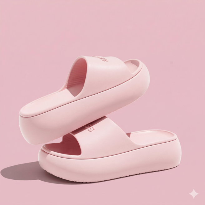 꽃꽃세계 5cm 키높이 통굽 미끄럼방지 항균 EVA 슬리퍼