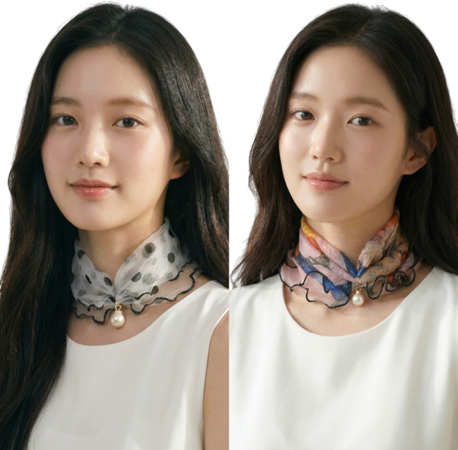 리틀뚜또 쁘띠 스카프 방도 목가림 실크 데일리 사계절 여성 선물 2종세트
