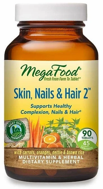 MegaFood Skin Nails & Hair 2 메가푸드 스킨 네일 앤 헤어 멀티비타민 90정, 1개 - 쿠팡