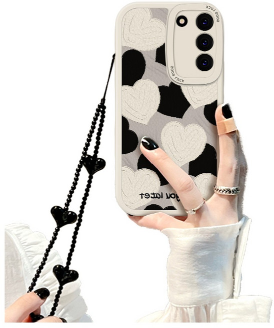 럭스폰 갤럭시 하트 스트랩 명품 지문방지 케이스