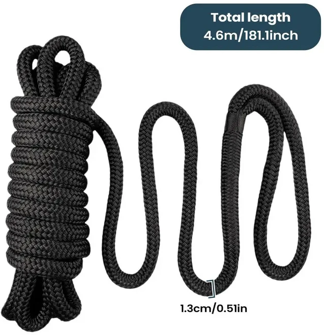 선박 계류용 로프 5/8인치 X 15피트 나일론 고강도 코드 보트 앵커링 항해 활동용, 01 China Mainland, 01 without buckle