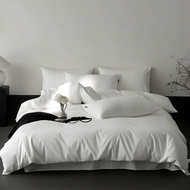 헤디야 순면 60수 사틴면 호텔 이불커버, 퓨어화이트