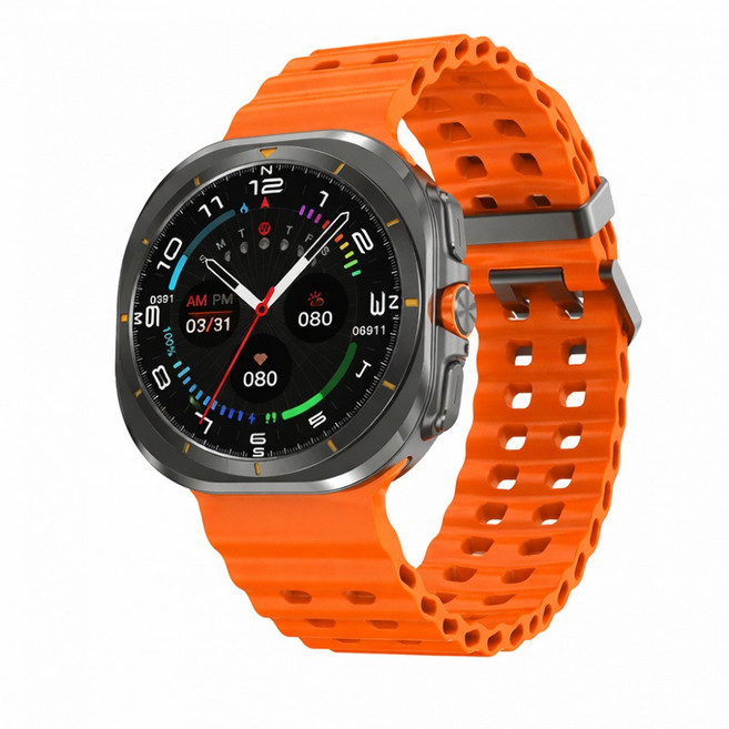 DT Watch8울트라 스마트워치 한국어 지원 AI 연동 심박수 혈압 혈중산소 수면 모니터링 헬스케어 워치47mm, 오렌지47mm