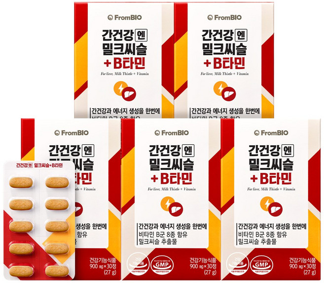 쿠팡옵션_간건강엔밀크씨슬B타민, 30정, 5개