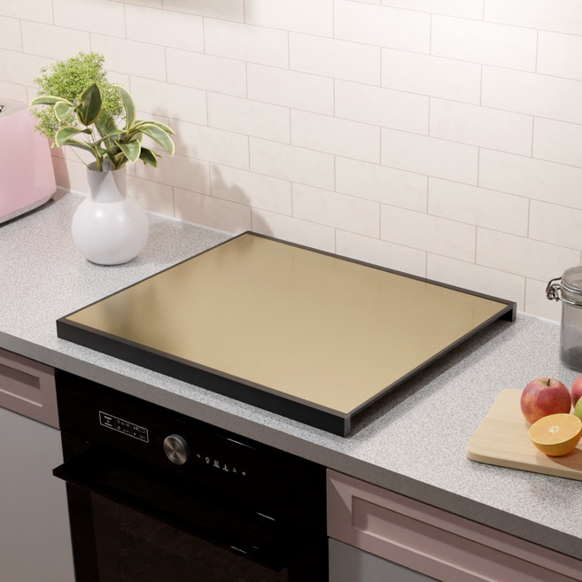 강화유리와 알루미늄으로 제작한 커버원 인덕션 가스렌지 덮개 커버 특허출원, 09.글램 골드, 인덕션용, 1개