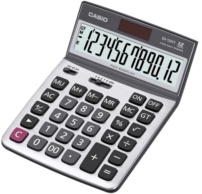 CASIO 商務型計算機 12位數顯示 辦公室專用 清晰螢幕 耐用材質, 1個, DX-120ST 金屬+抬頭面板, N/A