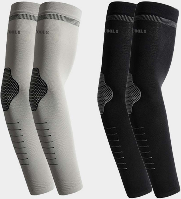 COOL8 자외선차단 남자 여성 쿨토시 팔토시 1+1, 블랙+그레이, 2개