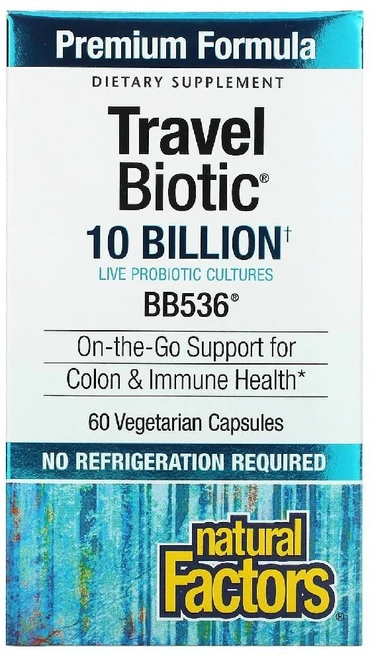 Natural Factors 유산균 Travel Biotic BB536 100억 캡슐 60정, 1개 - 쿠팡