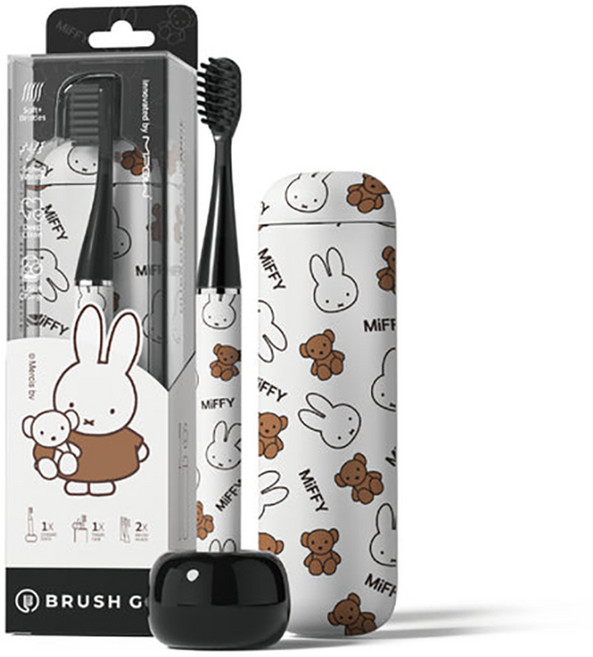 BRUSH G 聯名款電動牙刷套裝 含旅行收納盒、陶瓷底座、兩種刷頭 三種模式, 米菲, 1個, CI900S