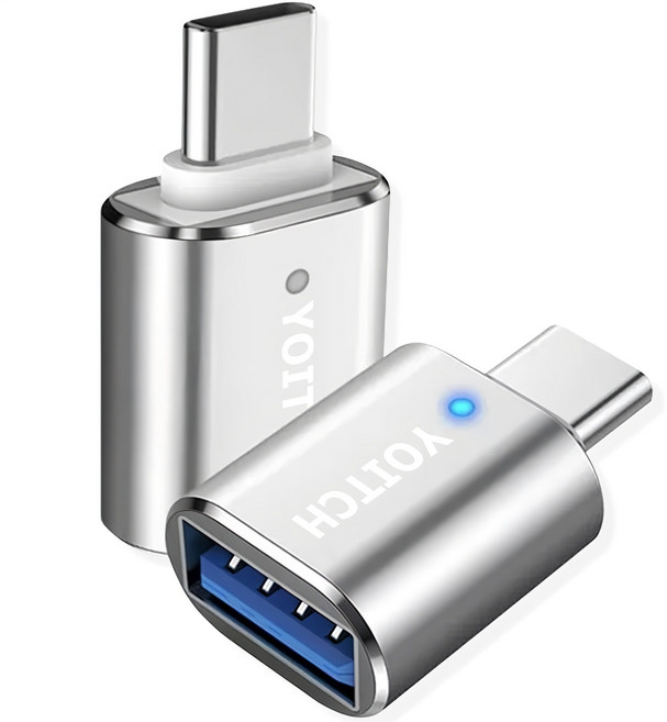 요이치 USB 3.0 A타입 to C타입 플로우 C2 OTG 변환 젠더 2p, 실버, 2개