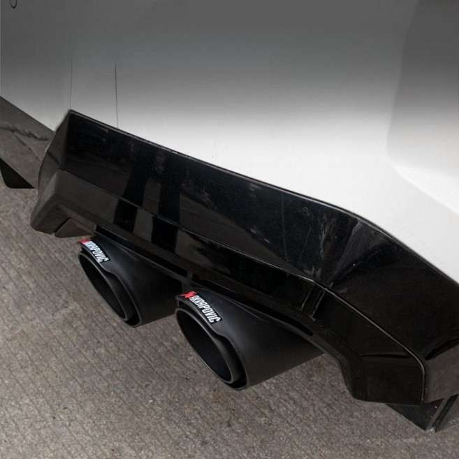 BMW호환 신형 5 시리즈 i5 리어 테일 립 4 아웃 파이프 배기관 윈드 나이프 스포일러 블랙닝 키트, 5시리즈 i5 롱/4아웃 매트카본(1쌍), 설치 지원