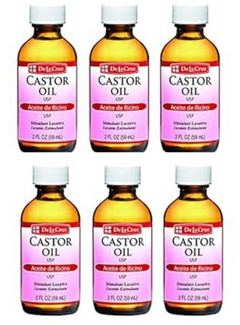 De la Cruz 100% 캐스터 오일 먹는 피마자유 59ml x6병 (식용가능), 6개