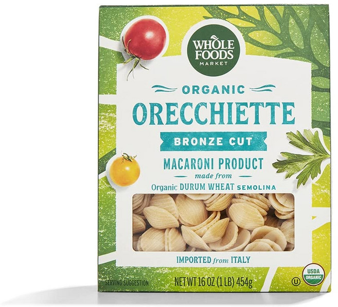 홀 푸드 마켓 유기농 오레키에테 리가테 453.6g Whole Foods Market Organic Orecchiette Rigate 16 Ounce, 1개, 453g
