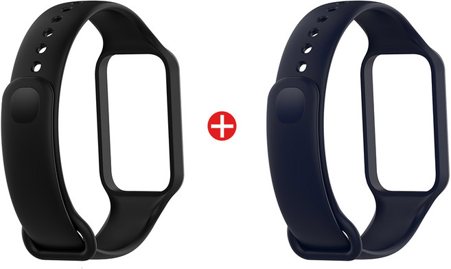 샤오미 미밴드8 액티브 호환 스타일링 밴드 시계줄 (2개), 블랙+네이비