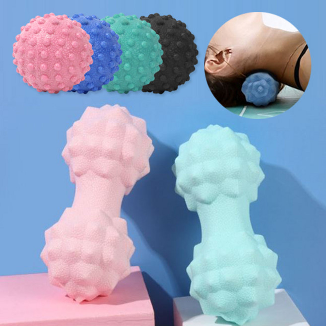 도매창고 돌기 땅콩 마사지볼 지압 안마볼 라크로스볼 싱글 스트레칭 돌기볼 필라테스볼, 핑크, 1개