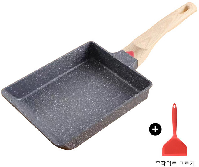 계란말이팬 세라믹코팅 실리콘 뒤집개 세트, 1세트, 블랙