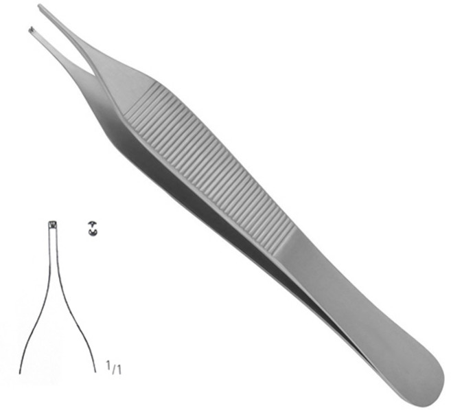 [NOPA] 노파 에디슨 유구핀셋 AB110/12 (12cm) - 독일제 봉합용 포셉, 1개