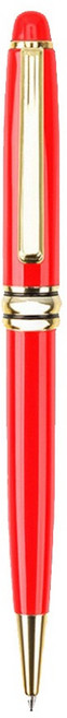 旋轉式尊貴金屬筆 書寫滑順 筆夾式設計 握感舒適 商務學生禮品 紅色筆桿金夾, 1個