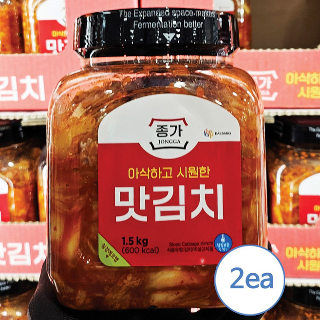 종가집 맛김치 썰은 김치 배추김치, 1.5kg, 2개