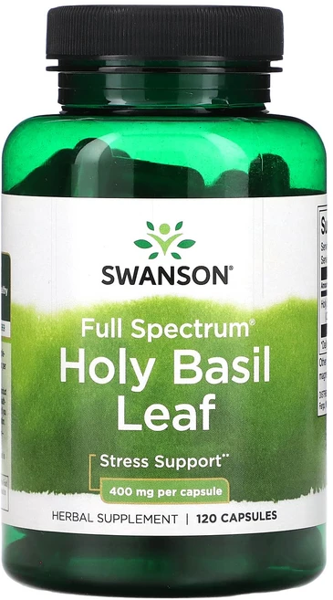 Swanson 홀리 바질 잎 풀 스펙트럼 400mg 캡슐 120정, Swanson홀리바질잎풀스펙트럼400mg캡슐120정, 1개 - 쿠팡