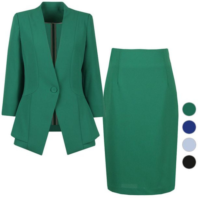 비비드시크릿가너 SET 여성 쿨 여름정장 원버튼자켓+스커트 세트