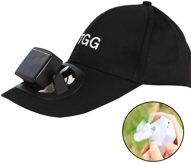 선풍기모자 선풍기달린모자 팬모자 USB팬 시원한 여름 충전식 태양열선풍기모자, 블랙