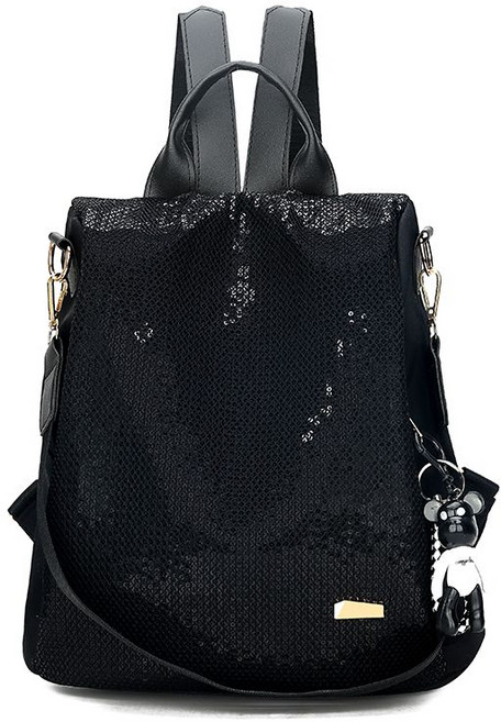 배낭 학교 큐빅 수납 백팩 가방 여성용 블랙 화려한 학원 반짝이 스팽글 보석 숄더백