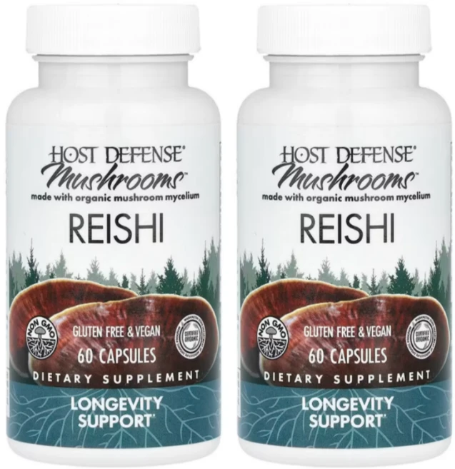 Host Defense 유기농 영지 버섯 캡슐, 2개 - 쿠팡