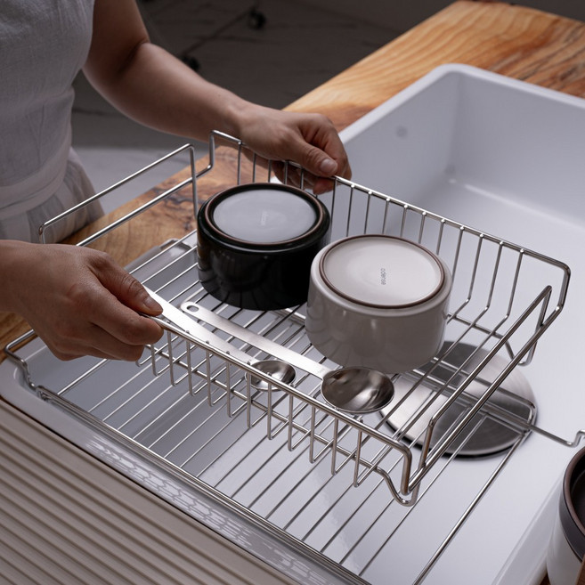 JVR 국내산 올스텐304 2in1 슬라이드 식기건조대 그릇건조대 사이드건조대 싱크대건조대, 1단, 1개, 슬라이드건조대(기본형)