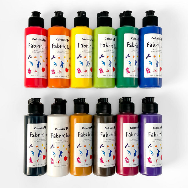 칼라리코 패브릭 염색물감 120ml 베이직 12색 세트