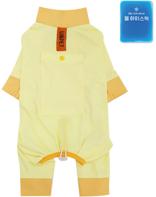 유앤펫 강아지 여름 버그가드 쿨링 올인원(암컷용)중형견 대형견, 1개, 옐로우(암컷용)