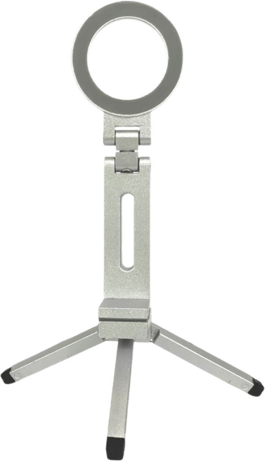 맥세이프 거치대 스마트폰 삼각대 여행용 기내용 작업용 360도 접이식, 1개, 회색, ABS