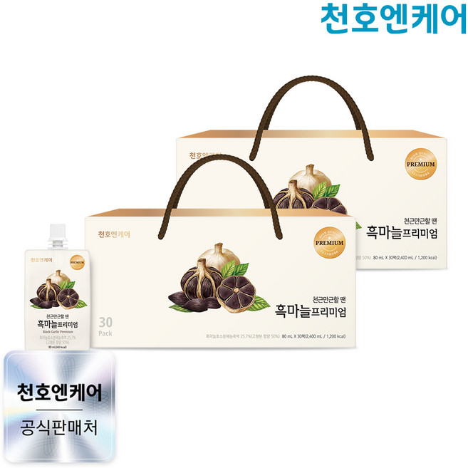 [천호엔케어] 흑마늘 진액 프리미엄 80mL 30개입, 2.4L, 2개
