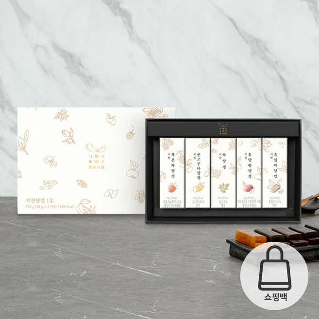 ★가정의달 행사★ 지현양갱 선물세트 1호(45gx5개입) +쇼핑백, 5종, 1개, 225g