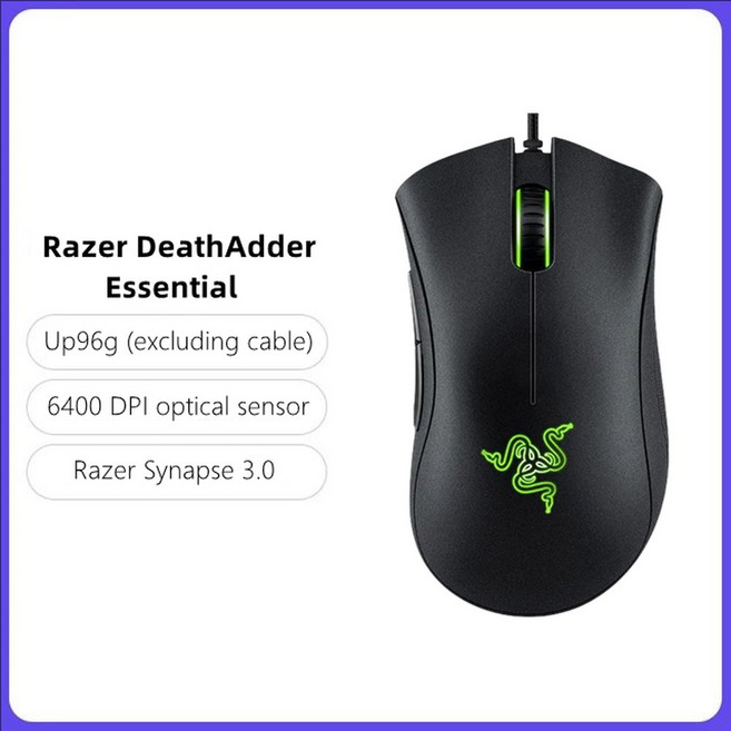 Razer DeathAdder V3 Pro 무선 게이밍 마우스 초경량 30K DPI 광학 센서 빠른 광학 스위치 63g 신제품, [06] DeathAdder Essential