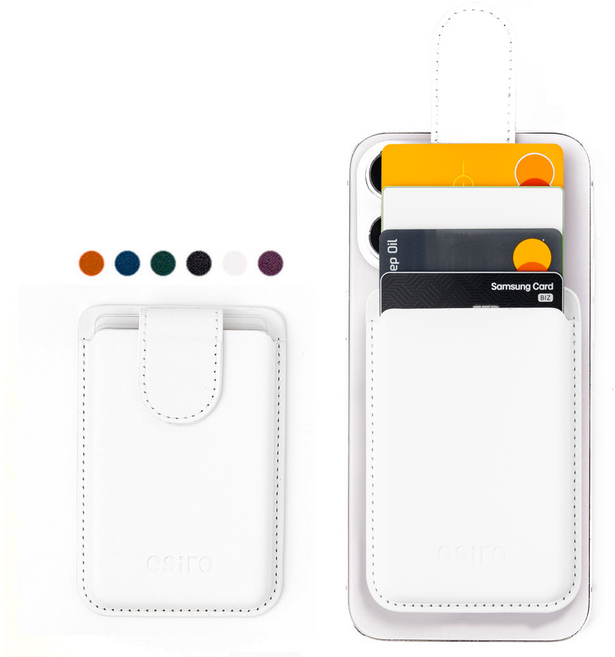 에시로 맥세이프 슬라이드 4매 카드 지갑 홀더 카드포켓 아이폰, 1개, 화이트