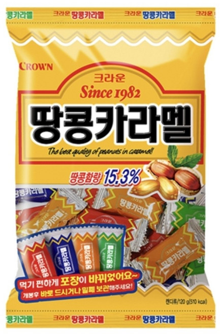 크라운 땅콩카라멜, 120g, 20개