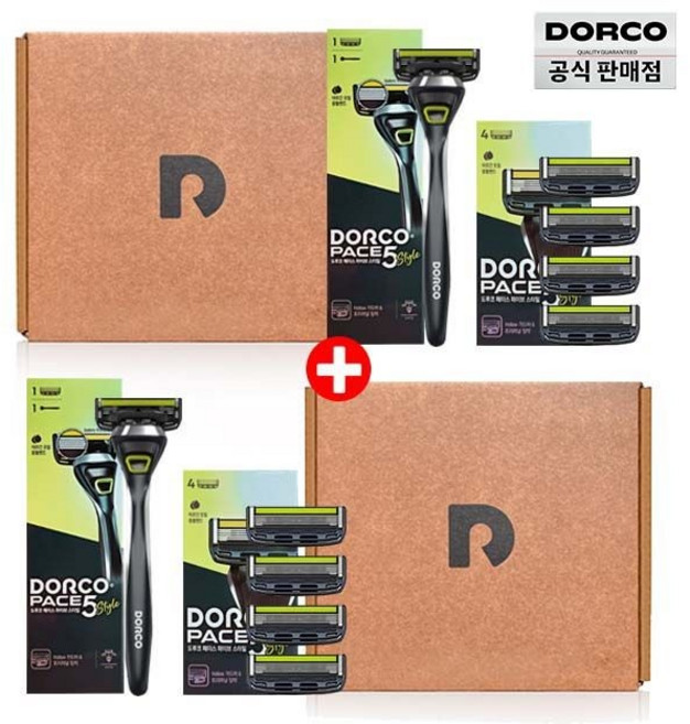 [1+1]도루코 페이스 스타터킷 베이직 면도기세트(면도기 면도날 5입)
