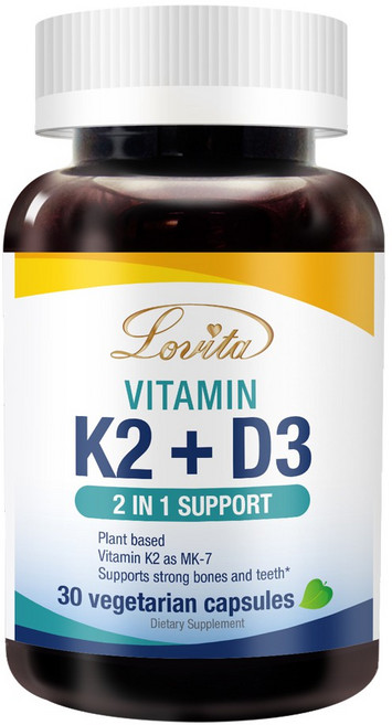Lovita 愛維他 維生素K2+D3素食膠囊, 1瓶, 30顆
