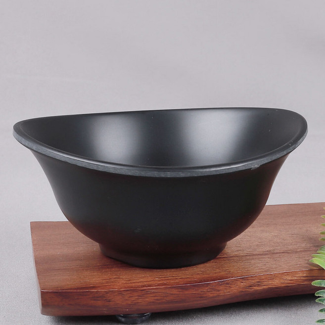 퓨전토기 타원 공기 볼 5 UU 멜라민 미니 후식 블랙 식기, 퓨전토기 타원공기볼 5 3008 (244673), 1개