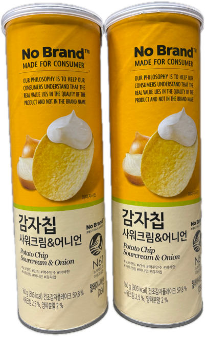 노브랜드 감자칩 샤워크림 앤 어니언 160g, 2개