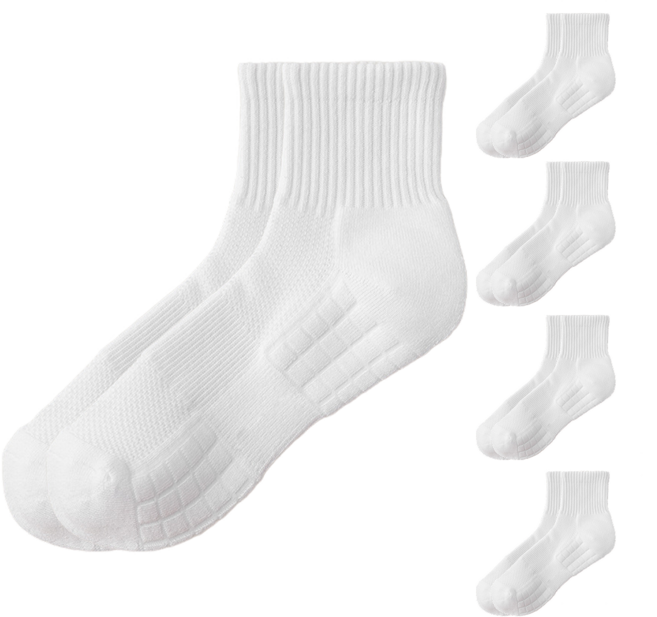 코드코드 에너핏 더블 쿠션 족저근막염 스포츠 양말 5켤레 세트, 1개, 화이트 5세트